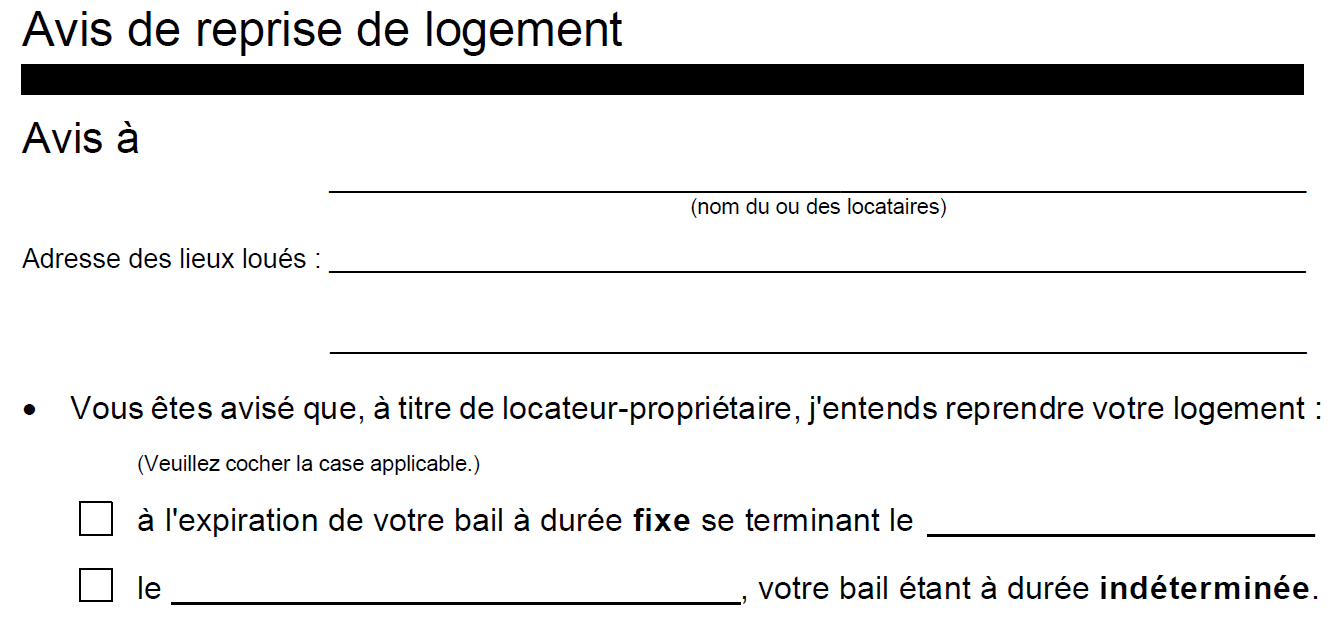 Reprise De Logement Conditions Delais Et Avis Tribunal Administratif Du Logement